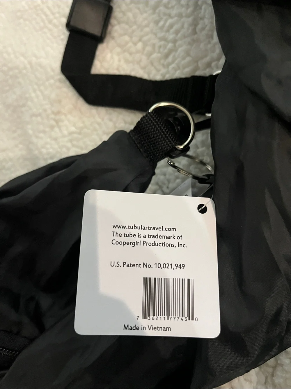 Black Garment Travel Bag. Tavel pillow you stuff w/ clothes
